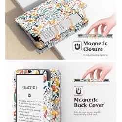 Moko étui compatible avec 7"/6,8 pouces kindle paperblanc(12e gén. 2024/11e gén. 2021), coque de protection avec dragonne, auto 
