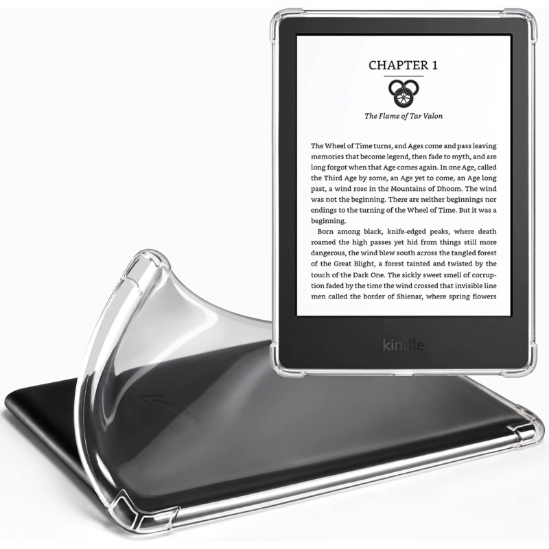 CoBak Étui pour Kindle - Étui Transparent pour Le 6" Nouveau Kindle 11e génération 2024 (Modèle RS23CV) / 2022 (Modèle C2V2L3) -