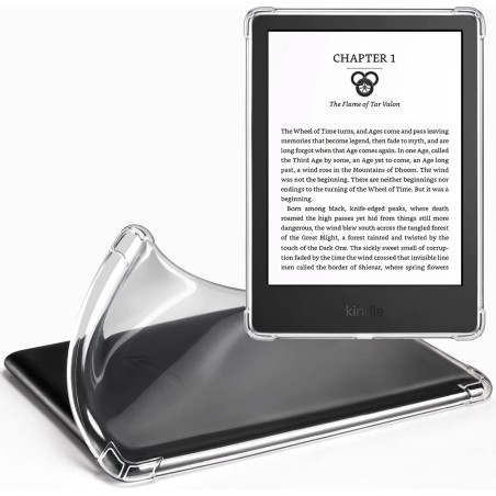 CoBak Étui pour Kindle - Étui Transparent pour Le 6" Nouveau Kindle 11e génération 2024 (Modèle RS23CV) / 2022 (Modèle C2V2L3) -