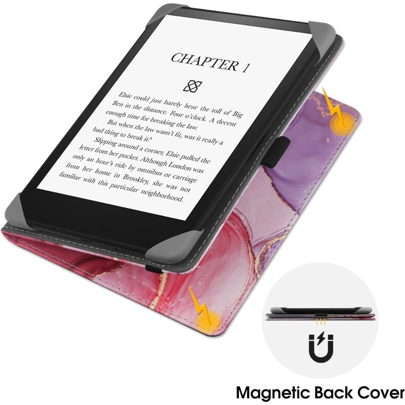 Etui universel pour tout le 6" paperblanc ereaders, folio stand coque housse avec dragonne compatible avec kindle 2022/kindle pa