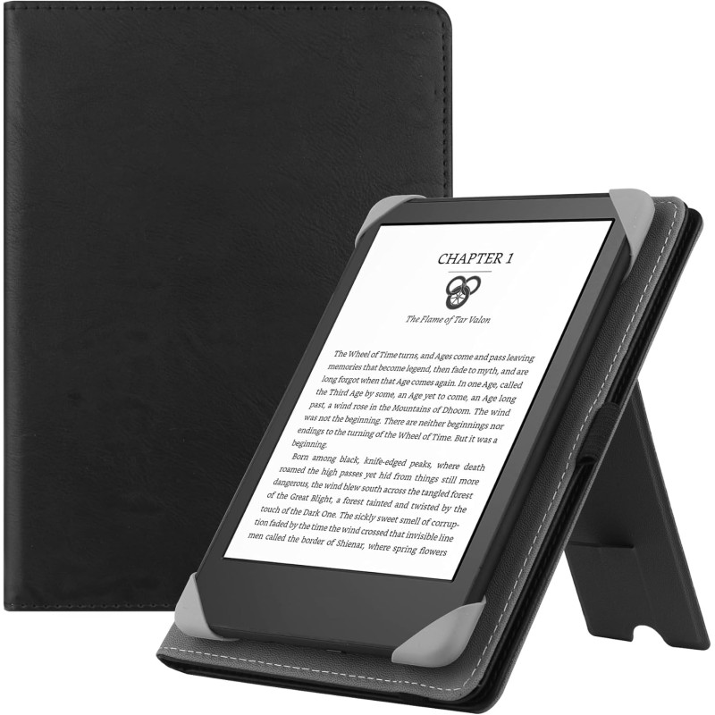 Etui universel pour tout le 6" paperwhite ereaders, folio stand coque housse avec dragonne compatible avec kindle 2022/kindle pa