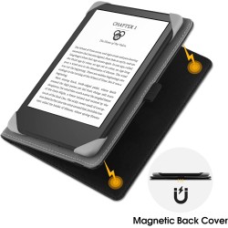 Etui universel pour tout le 6" paperwhite ereaders, folio stand coque housse avec dragonne compatible avec kindle 2022/kindle pa