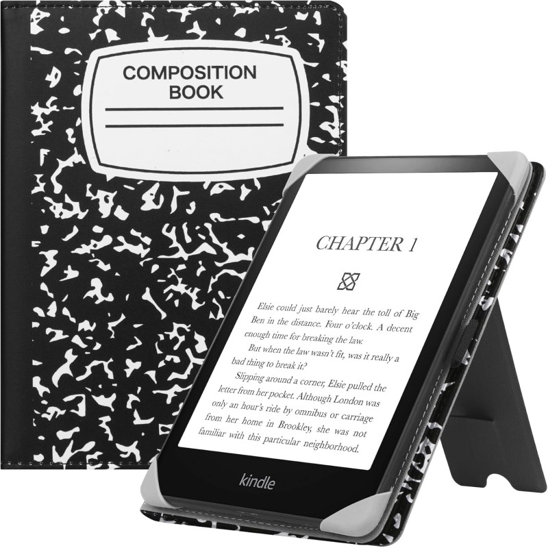 Etui universel pour tout le 6" paperblanc ereaders, folio stand coque housse avec dragonne compatible avec kindle 2022/kindle pa
