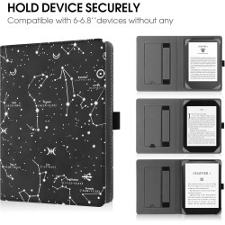 Etui universel pour tout le 6" paperblanc ereaders, folio stand coque housse avec dragonne compatible avec kindle 2022/kindle pa