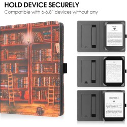 Etui universel pour tout le 6" paperblanc ereaders, folio stand coque housse avec dragonne compatible avec kindle 2022/kindle pa