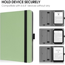 Etui universel pour tout le 6" ereaders, folio stand coque housse avec dragonne compatible avec paperblanc/kobo/tolino/pocketook
