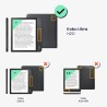 kwmobile Étui Compatible avec Kobo Libra H2O Coque - Étui à Rabat magnétique Tablette eReader Similicuir - pétrole