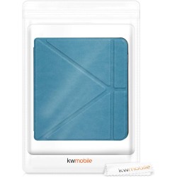 kwmobile Étui Compatible avec Kobo Libra H2O Coque - Étui à Rabat magnétique Tablette eReader Similicuir - pétrole