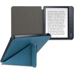 kwmobile Étui Compatible avec Kobo Libra H2O Coque - Étui à Rabat magnétique Tablette eReader Similicuir - pétrole