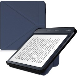 kwmobile Étui Compatible avec Kobo Libra H2O Coque - Étui à Rabat magnétique Tablette eReader Similicuir - Bleu foncé