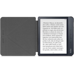 kwmobile Étui Compatible avec Kobo Libra H2O Coque - Étui à Rabat magnétique Tablette eReader Similicuir - Bleu foncé