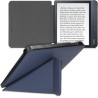 kwmobile Étui Compatible avec Kobo Libra H2O Coque - Étui à Rabat magnétique Tablette eReader Similicuir - Bleu foncé