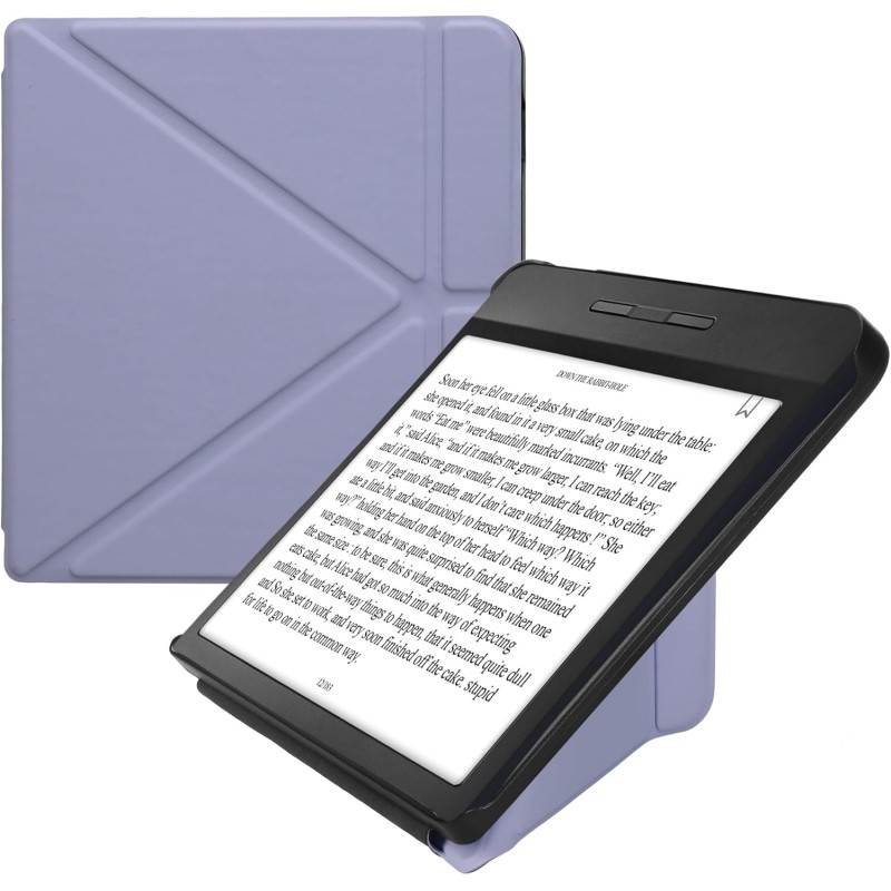 kwmobile Étui Compatible avec Kobo Libra H2O Coque - Étui à Rabat magnétique Tablette eReader Similicuir - Lavande