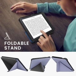 kwmobile Étui Compatible avec Kobo Libra H2O Coque - Étui à Rabat magnétique Tablette eReader Similicuir - Lavande