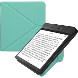 kwmobile Étui Compatible avec Kobo Libra H2O Coque - Étui à Rabat magnétique Tablette eReader Similicuir - Menthe glaciale