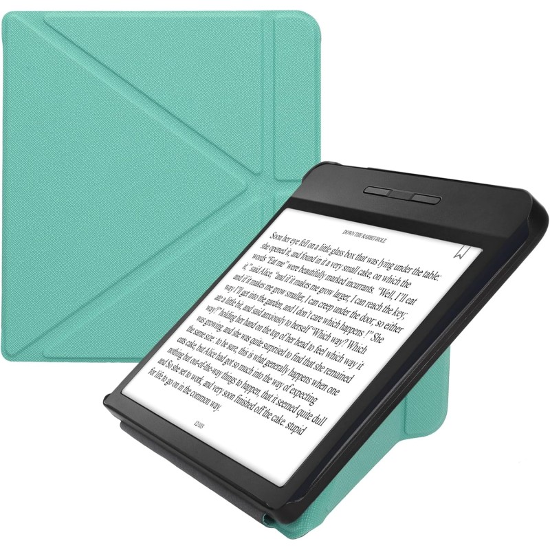 kwmobile Étui Compatible avec Kobo Libra H2O Coque - Étui à Rabat magnétique Tablette eReader Similicuir - Menthe glaciale