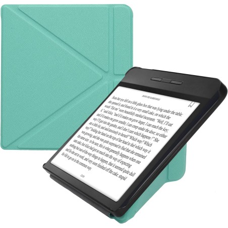 kwmobile Étui Compatible avec Kobo Libra H2O Coque - Étui à Rabat magnétique Tablette eReader Similicuir - Menthe glaciale