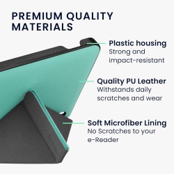 kwmobile Étui Compatible avec Kobo Libra H2O Coque - Étui à Rabat magnétique Tablette eReader Similicuir - Menthe glaciale