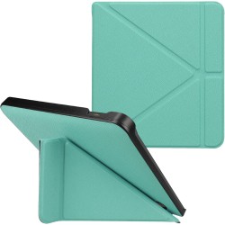 kwmobile Étui Compatible avec Kobo Libra H2O Coque - Étui à Rabat magnétique Tablette eReader Similicuir - Menthe glaciale