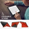 Kwmobile étui compatible avec kobo libra h2o coque - étui à rabat magnétique tablette ereader similicuir - orange