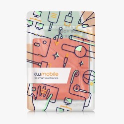 Kwmobile étui compatible avec kobo libra h2o coque - étui à rabat magnétique tablette ereader similicuir - orange