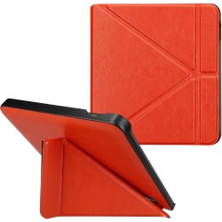 Kwmobile étui compatible avec kobo libra h2o coque - étui à rabat magnétique tablette ereader similicuir - orange