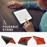 Kwmobile étui compatible avec kobo libra h2o coque - étui à rabat magnétique tablette ereader similicuir - orange fruitée