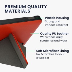 Kwmobile étui compatible avec kobo libra h2o coque - étui à rabat magnétique tablette ereader similicuir - orange fruitée