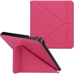 kwmobile Étui Compatible avec Kobo Libra H2O Coque - Étui à Rabat magnétique Tablette eReader Similicuir - Rose Fluo