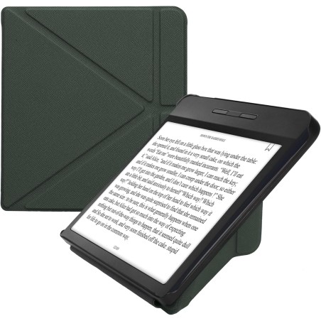 kwmobile Étui Compatible avec Kobo Libra H2O Coque - Étui à Rabat magnétique Tablette eReader Similicuir - Vert foncé