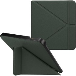 kwmobile Étui Compatible avec Kobo Libra H2O Coque - Étui à Rabat magnétique Tablette eReader Similicuir - Vert foncé