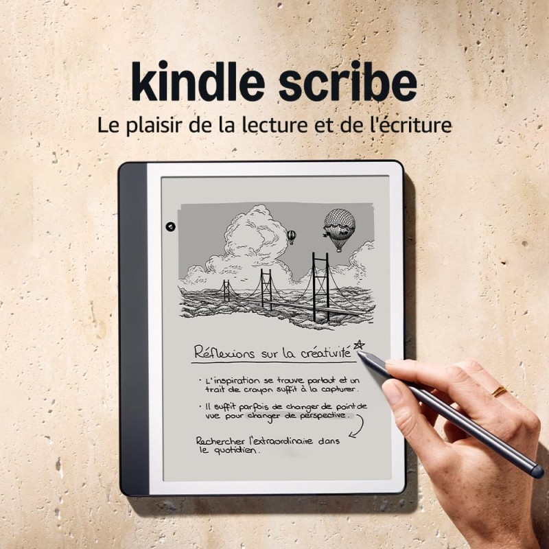 Amazon Kindle Scribe (16 Go) | Écran repensé avec bordures uniformes | Écriture dans les livres et documents | Stylet premium in