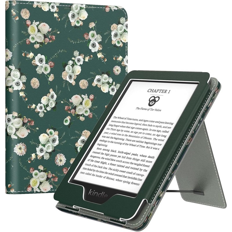 MoKo Étui Compatible avec 6" Kindle 11th Generation 2022/10th Gen 2019/8th Gen 2016, Coque de Protection avec Dragonne, Auto Rév