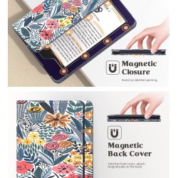 MoKo Étui Compatible avec 6" Kindle 11th Generation 2022/10th Gen 2019/8th Gen 2016, Coque de Protection avec Dragonne, Auto Rév
