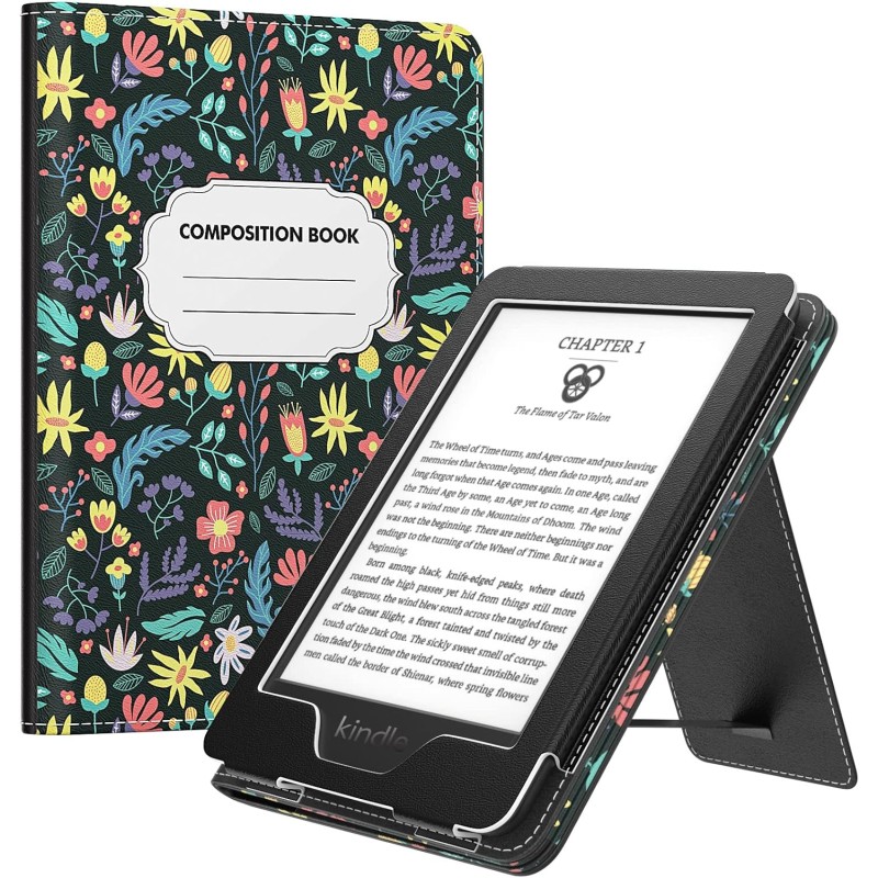 MoKo Étui Compatible avec 6" Kindle 11th Generation 2022/10th Gen 2019/8th Gen 2016, Coque de Protection avec Dragonne, Auto Rév