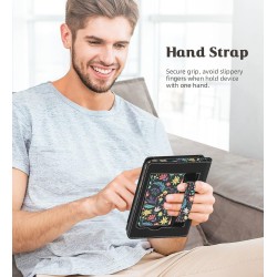 MoKo Étui Compatible avec 6" Kindle 11th Generation 2022/10th Gen 2019/8th Gen 2016, Coque de Protection avec Dragonne, Auto Rév