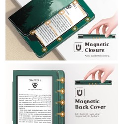 MoKo Étui Compatible avec 6" Kindle 11th Generation 20244/2022/10th Gen 2019/8th Gen 2016, Coque de Protection avec Dragonne, Au