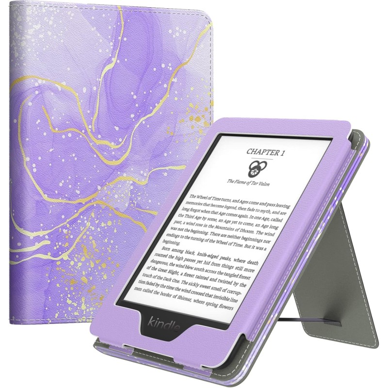 MoKo Étui Compatible avec 6" Kindle 11th Generation 2022/10th Gen 2019/8th Gen 2016, Coque de Protection avec Dragonne, Auto Rév