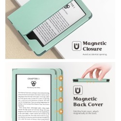 MoKo Coque Compatible avec 6" Kindle(11e Génération Version 2024/2022) & Version Internationale, Étui Intelligent Premium avec S
