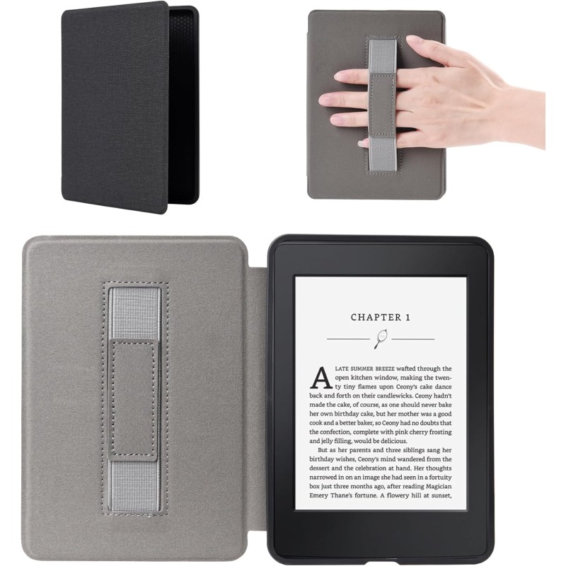 Étui pour kindle paperblanc 6,8" (11ème génération - 2021), étui intelligent avec dragonne et fonction veille/réveil automatique