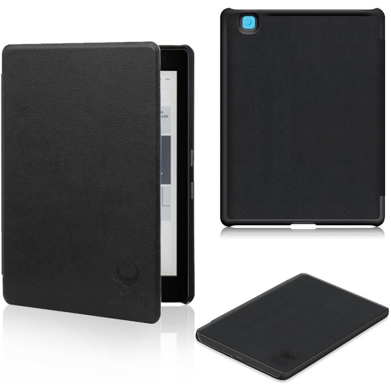 Kepuch Custer Coque pour kobo Aura Edition 2 2016,PU-Cuir Étui Housse pour kobo Aura Edition 2 2016 - Noir