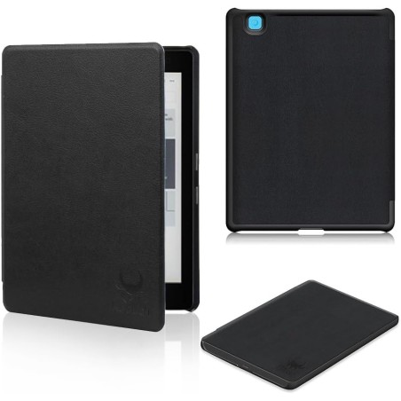 Kepuch Custer Coque pour kobo Aura Edition 2 2016,PU-Cuir Étui Housse pour kobo Aura Edition 2 2016 - Noir