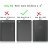Kepuch Custer Coque pour kobo Aura Edition 2 2016,PU-Cuir Étui Housse pour kobo Aura Edition 2 2016 - Noir