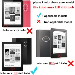 Kepuch Custer Coque pour Kobo Aura HD,PU-Cuir Étui Housse pour Kobo Aura HD - Noir