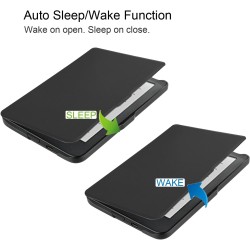 Kepuch Custer Coque pour Kobo Clara HD,PU-Cuir Étui Housse pour Kobo Clara HD - Noir