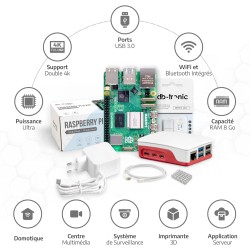 Raspberry Pi 5 8 Go Starter-Set | Édition 128 Go | Alimentation Officielle 27W | Boîtiers Officiel avec Ventilateur | Câble Micr