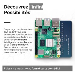 Raspberry Pi 5 8 Go Starter-Set | Édition 128 Go | Alimentation Officielle 27W | Boîtiers Officiel avec Ventilateur | Câble Micr