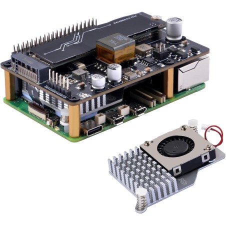 GeeekPi P33 M.2 NVME M-Key PoE+ Hat for Raspberry Pi 5, with Official Raspberry Pi 5 Active Cooler, Support M.2 NVMe SSD 2230 22