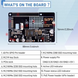 GeeekPi P33 M.2 NVME M-Key PoE+ Hat for Raspberry Pi 5, with Official Raspberry Pi 5 Active Cooler, Support M.2 NVMe SSD 2230 22