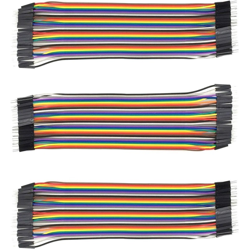 120pcs Câbles dupont mâle à mâle pour Arduino,Raspberry Pi (3*40 Pines f mâle à mâle pour câbles Arduino, câbles Raspberry Pi, j